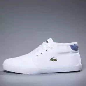 lacoste straightset baskets toile mid blanche